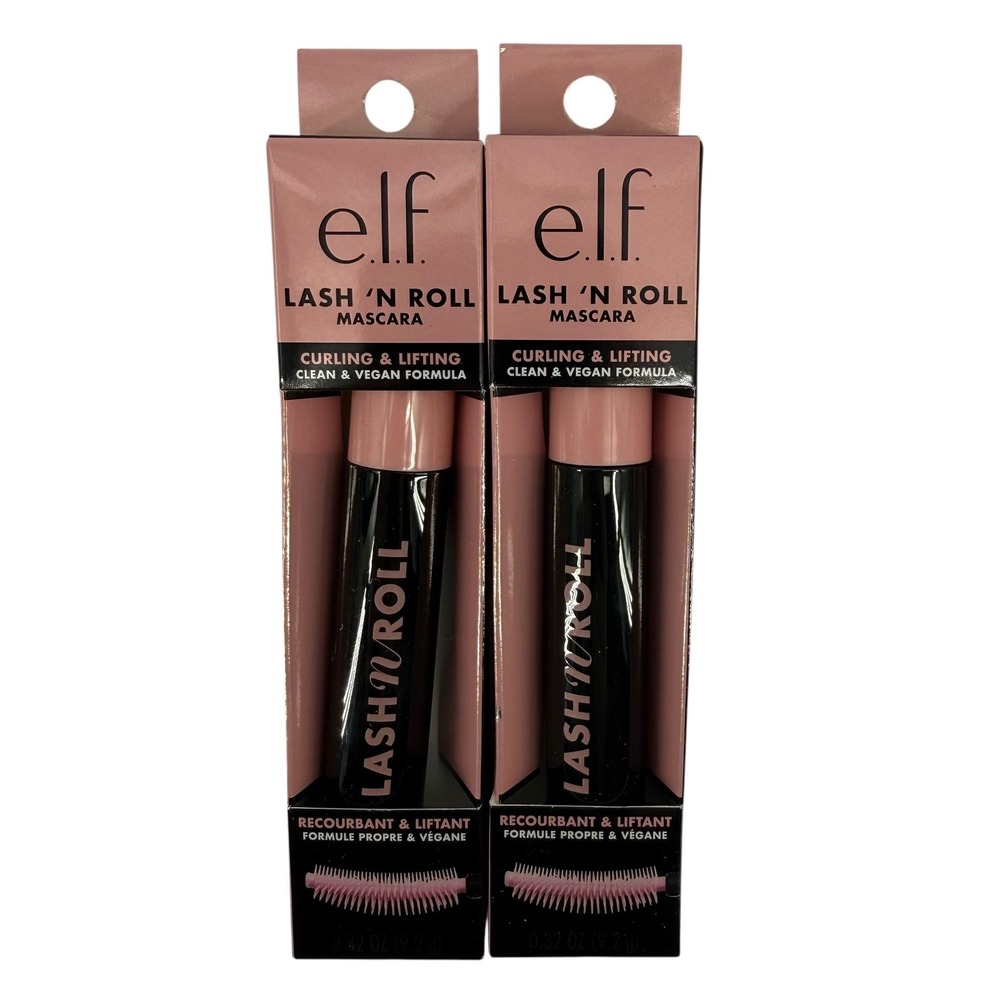 NEW E.L.F. Lash N Roll Mascara 2 Pack Curling and Lifting Black 0.32 oz‎ Vegan